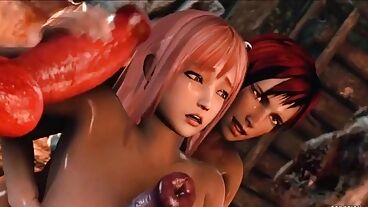 Breastes slust get double penetration in 3D porn